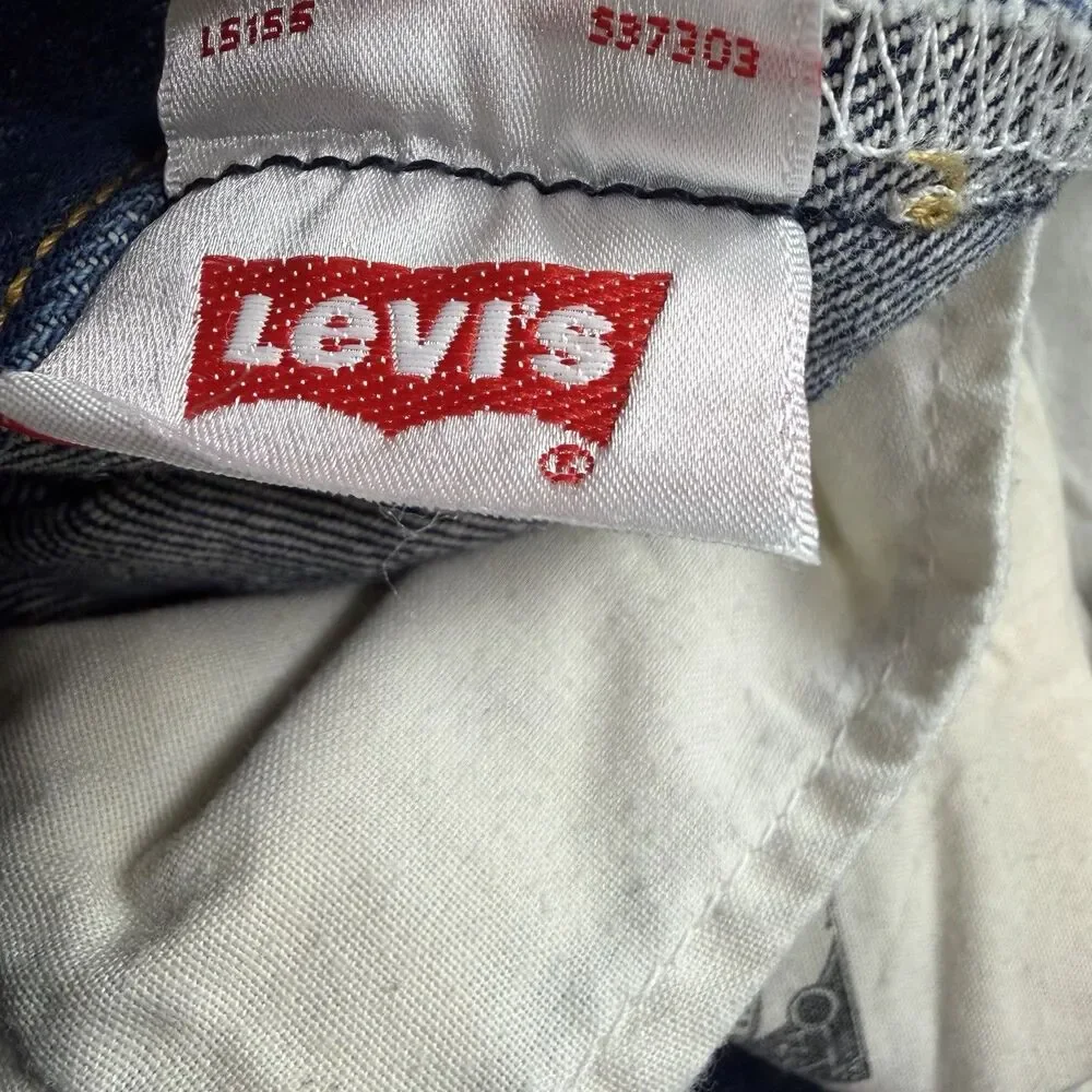 Levi’s 501 Straight Leg Cotton Rigid Denim Blue Jeans Button Fly Men’s 38x32